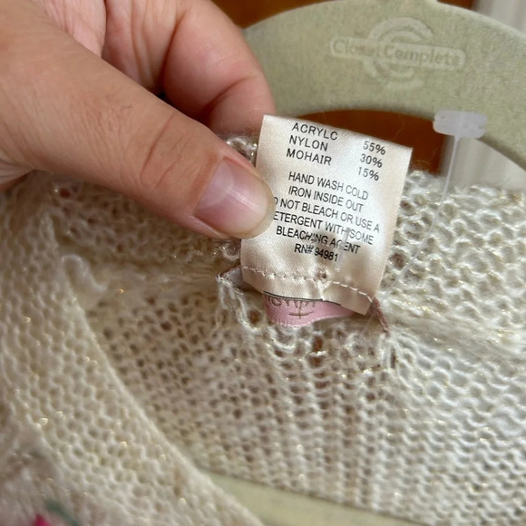 FOREVER 21 VINTAGE FLORAL EMBROIDERED SWEATER - Picture 6 of 6